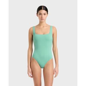 Bondi Born Margot Mint Green Square Neck Wide Strap One Piece Swimsuit Size 10